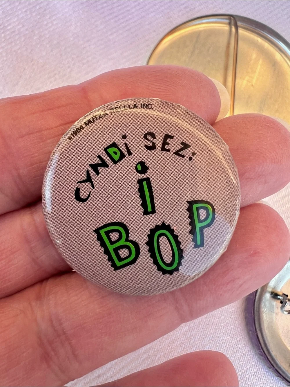 Assorted Vintage 80's Slogan Pinback Button Lot - Cyndi sez: I BOP